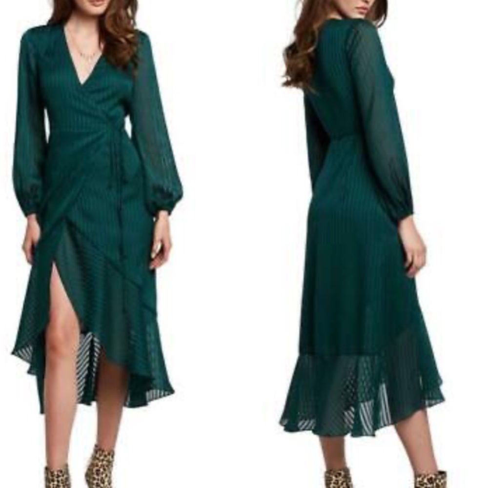Bardot Green Maxi Wrap Dress